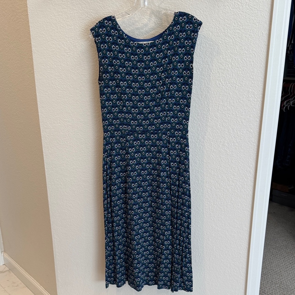 Boden Navy Floral Midi Dress in 6 long